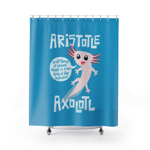 Aristotle Axolotl Shower Curtain with Aquatic Decor