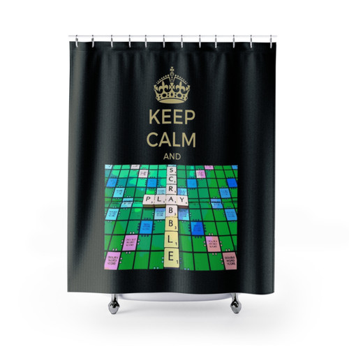 Keep Calm and Play Scrabble Shower Curtains