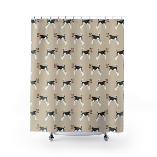 Wire Fox Terrier Dog Pattern Shower Curtain