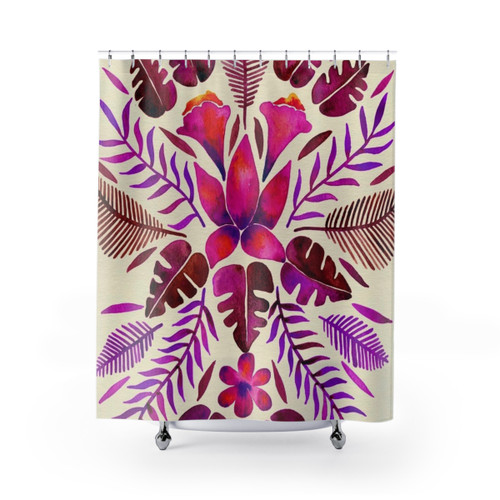 Tropical Magenta Shower Curtains