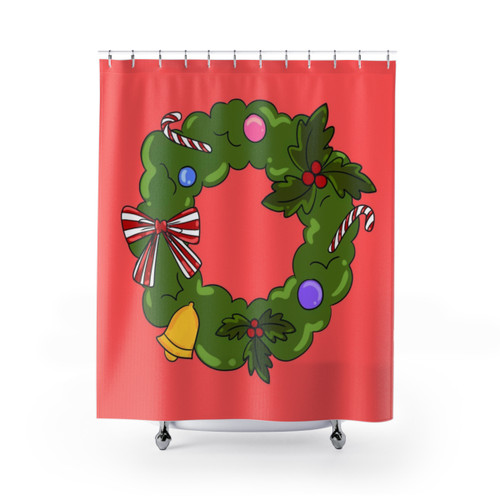 Christmas Wreath Shower Curtains