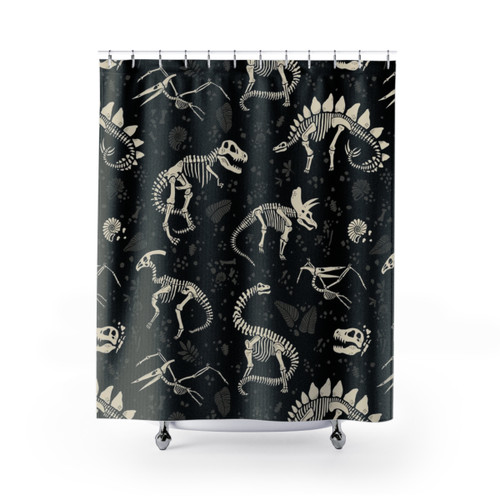 Dinosaur Fossil Shower Curtains - Prehistoric Decor