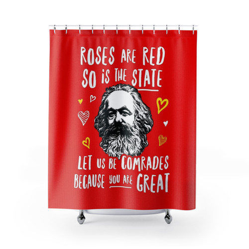 Communism Valentines Day Shower Curtains