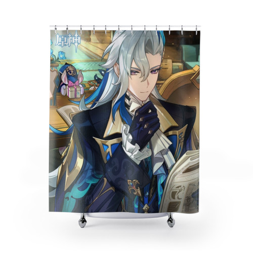 Genshin Impact Neuvillette Birthday Shower Curtain