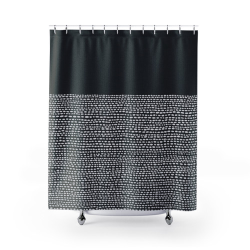 Riverside Black Minimalist Shower Curtain