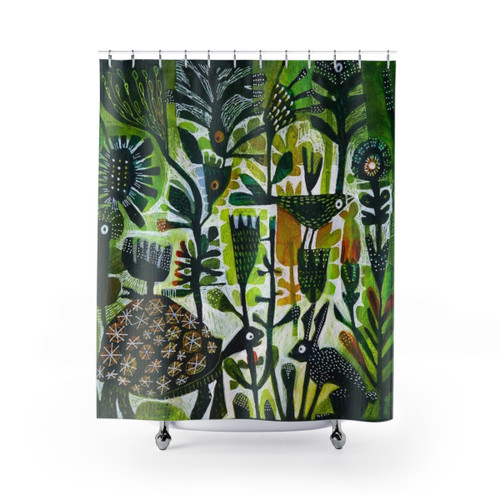 Tortoise and Hare Themed Shower Curtain