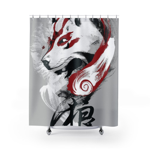 Artistic Wolf Shower Curtain - Painterly Wildlife Design