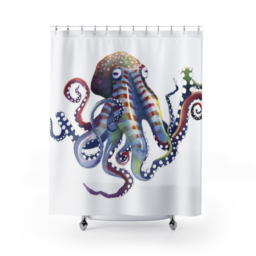 Colorful Octopus Shower Curtain for Bathrooms