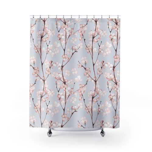 Blossom Watercolor Floral Pattern Shower Curtains