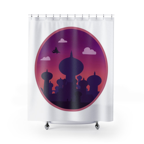 Arabian Nights Shower Curtains featuring Aladdin and Jasmine