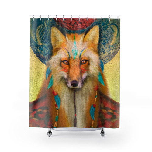 Tribal Fox Shower Curtain Design
