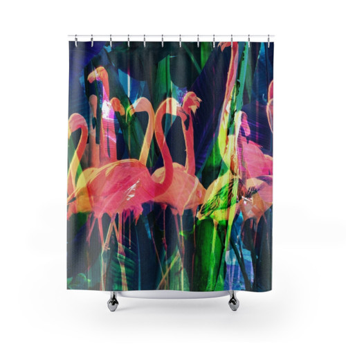 Flamingo Dance Tropical Shower Curtains