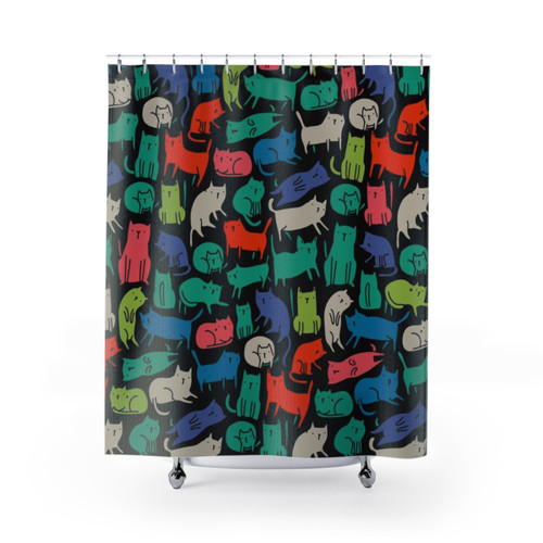 Funny Cute Cat Shower Curtains