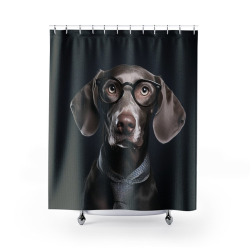 Weimaraner dog breed illustration on shower curtain