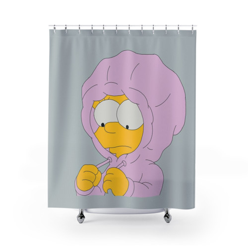 Aesthetic sad lisa design shower curtain