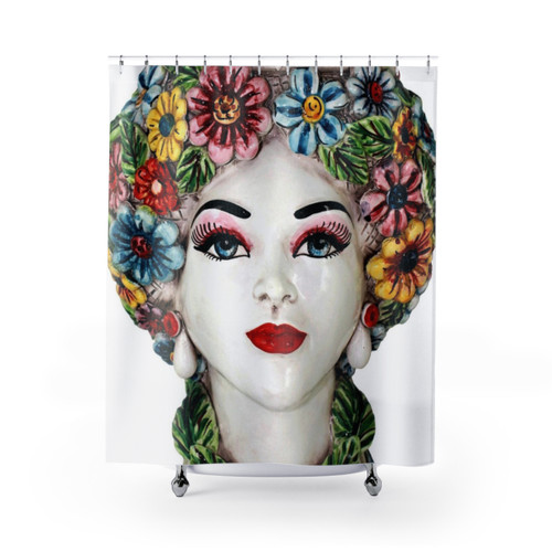 Moro's Head II Sicilian Style Shower Curtain