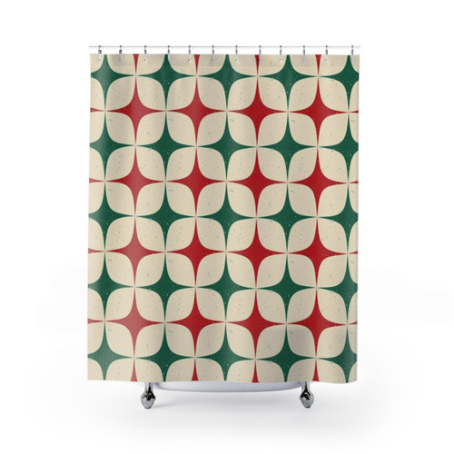 60s Rounded Squares Shower Curtain
