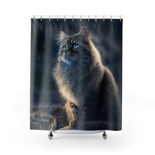 Siberian Cat Portrait Shower Curtains