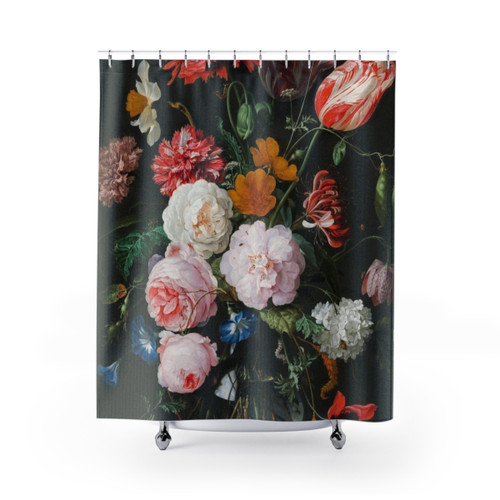 Vintage Floral Shower Curtains Inspired by Dutch Golden Age Painting