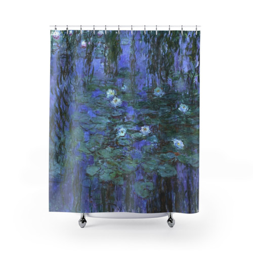 Monet Blue Waterlilies Shower Curtain