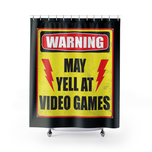 Gamer Warning Shower Curtain