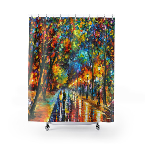 Afremov Shower Curtain with Vibrant Nature Scene