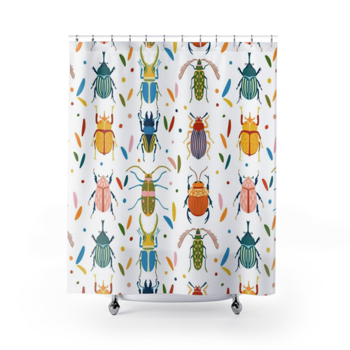 Colourful Beetles Shower Curtain