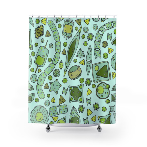 Tessellating Diatom Shower Curtain - Ocean Science Inspired Design