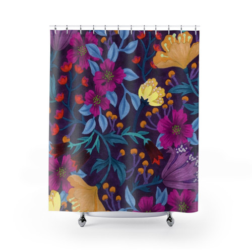 Floral pattern shower curtain
