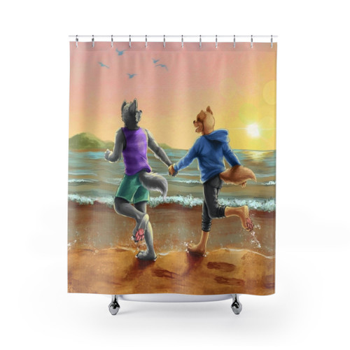 Furry Beach Date Shower Curtains