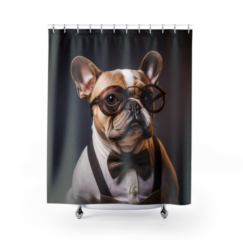 Bulldog Shower Curtains with Cute French Bulldog Designs