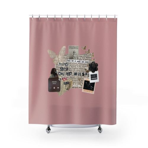 Vintage Scrapbook Design Mitski Shower Curtains