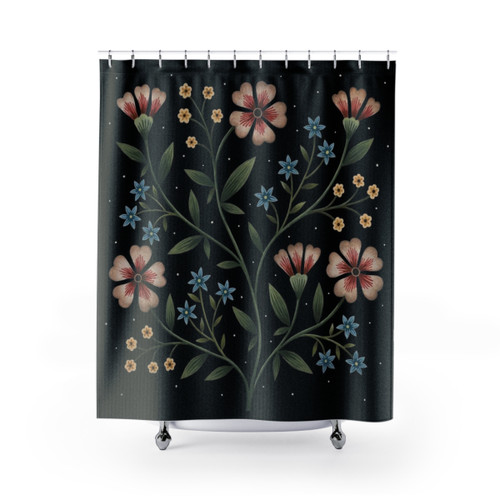 Flowers in the Night Shower Curtains