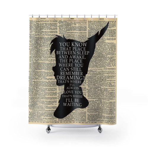 Peter Pan Over Vintage Dictionary Page Shower Curtain