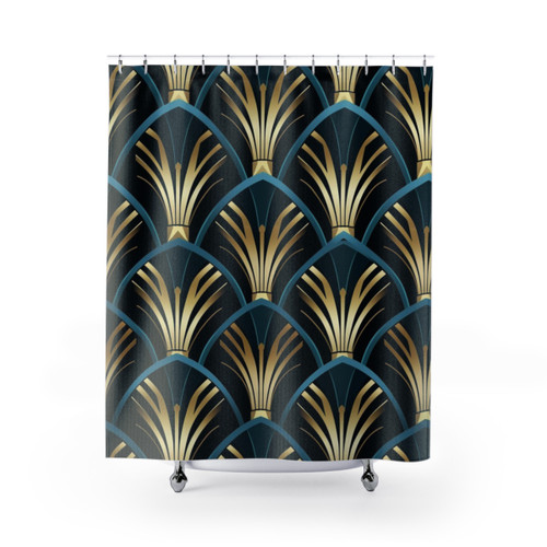 Art Deco Seamless Shower Curtains