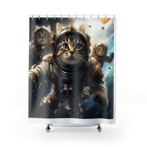 Cats in Space Shower Curtain