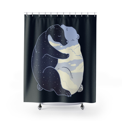 Whimsical Day and Night Themed Shower Curtain
