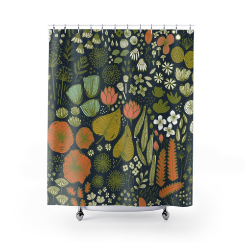 Botanical Sketchbook Shower Curtain by Friztin