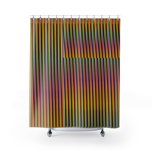 Carlos Cruz Diez Geometric Abstract Shower Curtains