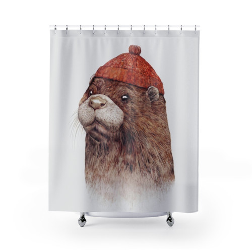 Otter-Themed Shower Curtain for Nautical Bathroom Decor