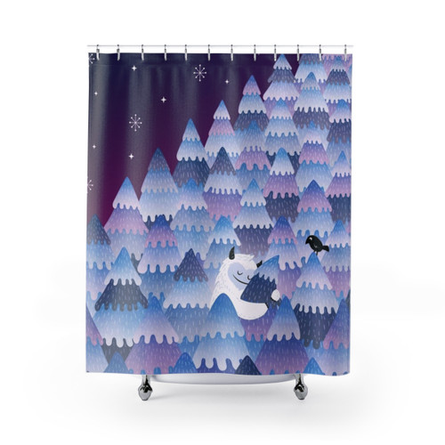 Tree Hugger Night Version Shower Curtains