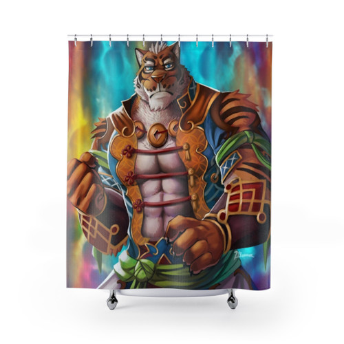 Lin Hu Anthro Tiger Shower Curtains