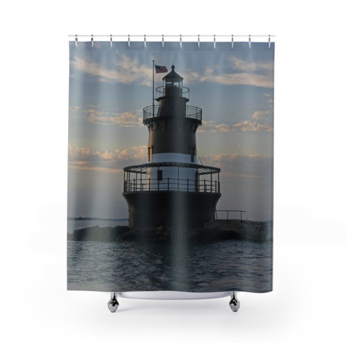 Plum Beach Light Shower Curtains - Lighthouse Decor