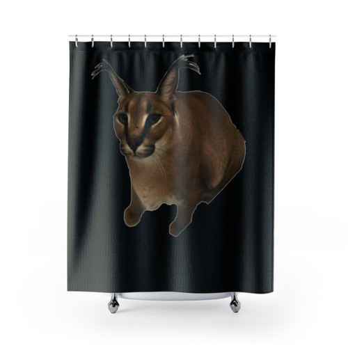 Big Floppa Meme-Inspired Shower Curtains