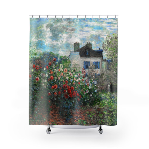 Claude Monet Floral Shower Curtains - Artist's Garden in Argenteuil