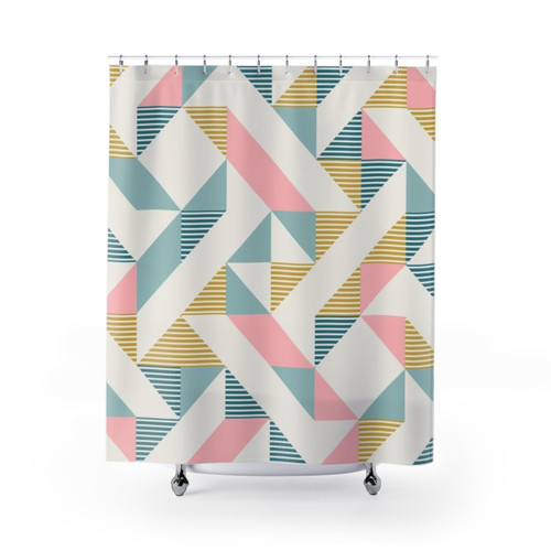 Retro Geometric Shower Curtains
