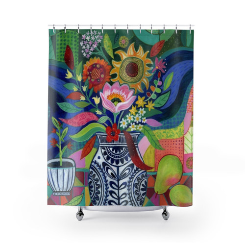 Colorful Summer Bloom Shower Curtains