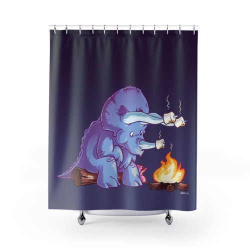 Triceratops Dinosaur Marshmallow Shower Curtain