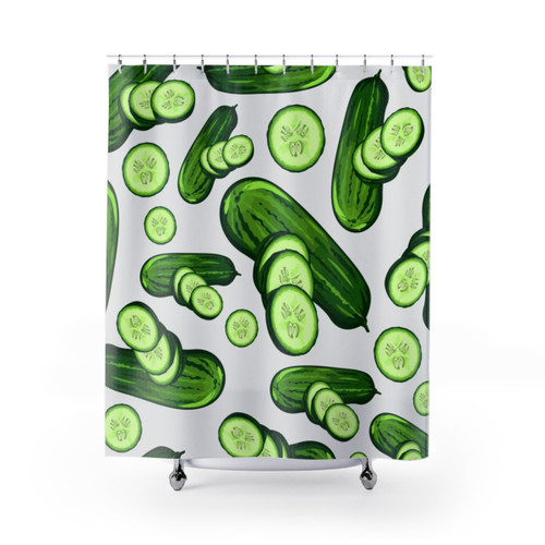 Vibrant Cucumber Pattern Shower Curtain