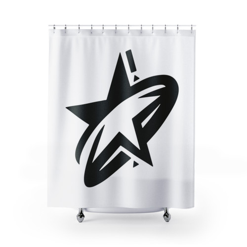Star Club Premium Black and White Star Pattern Shower Curtain